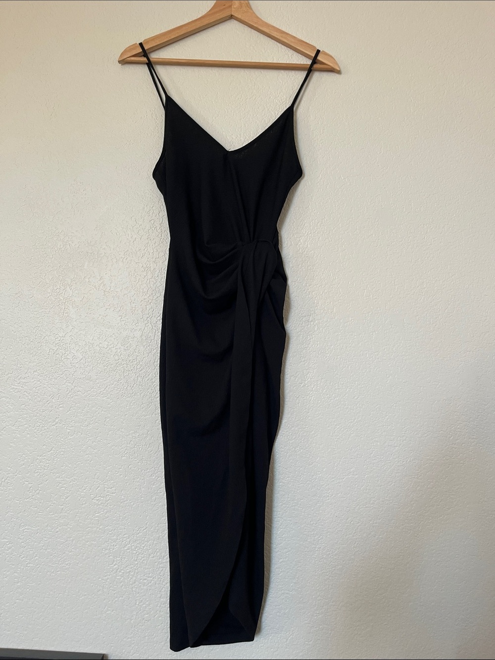 H&M Black Stretchy Dress with Side Knot